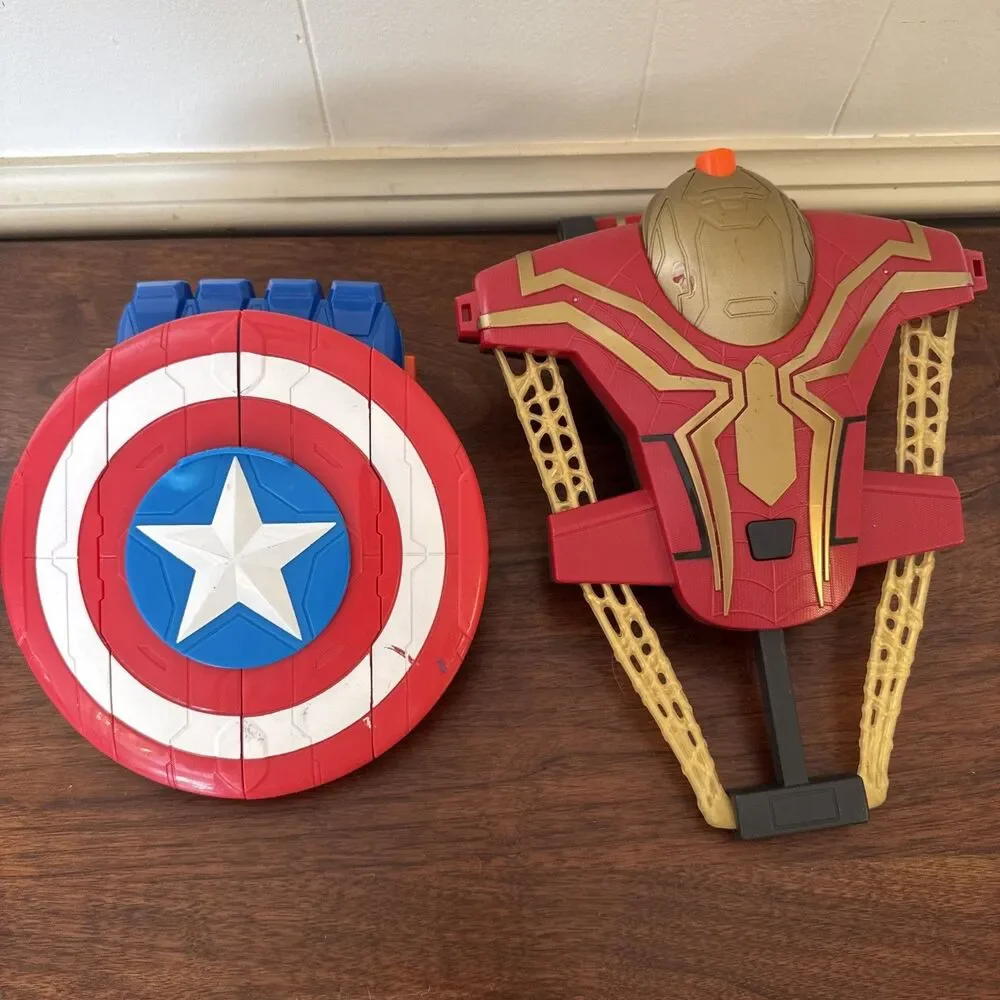 Nerf Marvel Avengers Strike Captain America  Iron Man Strikeshot Shield No Darts